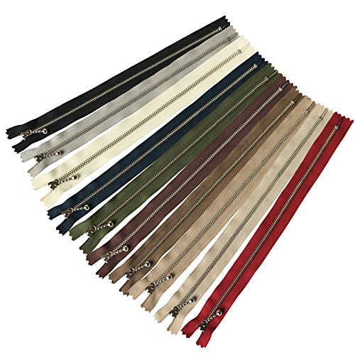 Y.K.K 玉付きファスナー シルバー 20cm 各1本10色セット 3N20-10MIX