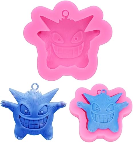 Llavero de resina de anime de dibujos animados en 3D, diseño de fantasma, con un soporte para decoración de baratijas de cristal, postres epoxi,