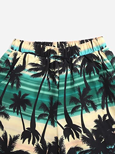 Image of Floerns Boys Boho Sleeveless Tank Top Tropical Print Shorts Set 2 Piece Outfit