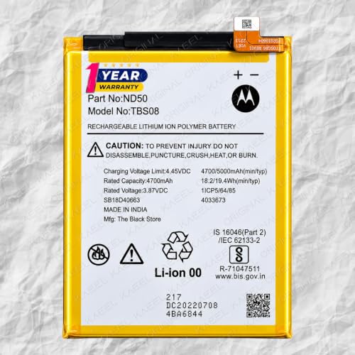 Image of Original 5000mAh ND50 Battery for Motorola Moto G62 5G1 Year Warranty* (Black, XT2223)