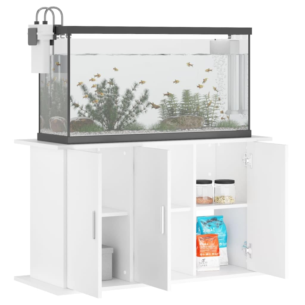 Homgoday Soporte para Acuario, Armario Inferior con 6 Compartimentos, Mesa de Acuario para Soporte Seguro, Color Blanco, 101 x 41 x 58 cm