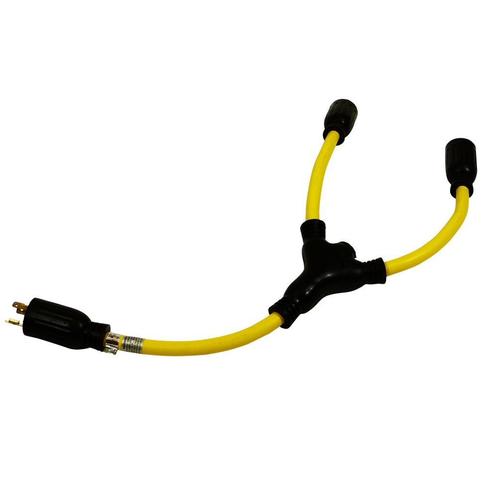 12/3 Generator Cord Adapter Splitter Twist Adapter Male Twist Lock to Double Female Twist Cable (Outdoor Design)