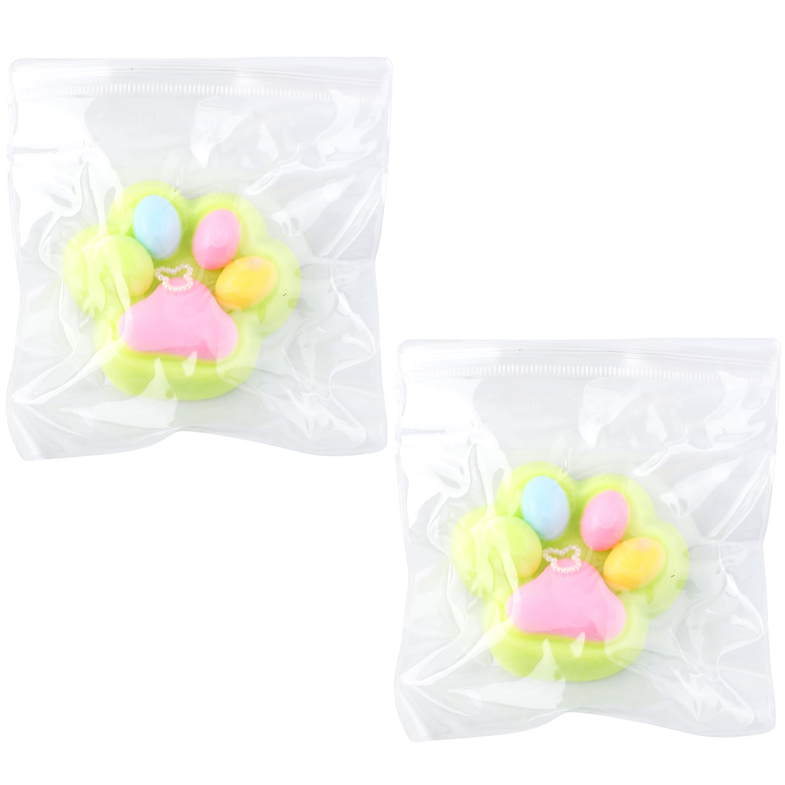 2pcs Cat Paw Squeeze Toys, Jelly Kitty Paw Fidget Toys Squishy Soft Squishy Animals Paw Kawaii Cat Paw Squishy for Home Office Relaxing (Dopamine Green)