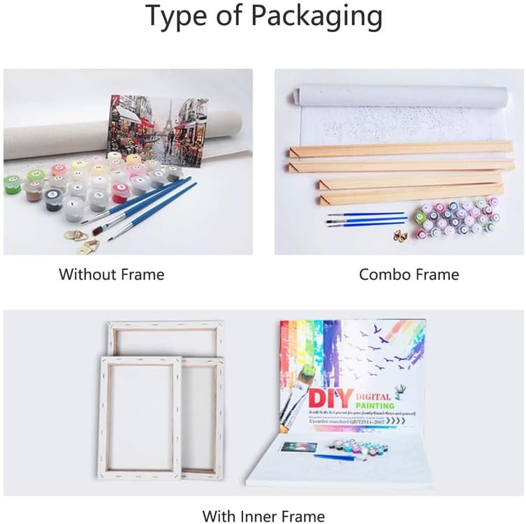 Miniatura 7 de MLSG Pintura por números para adultos, apta para principiantes, pintura acrílica de acuarela por números, ángel 002 para 16 x 20 pulgadas, sin marco