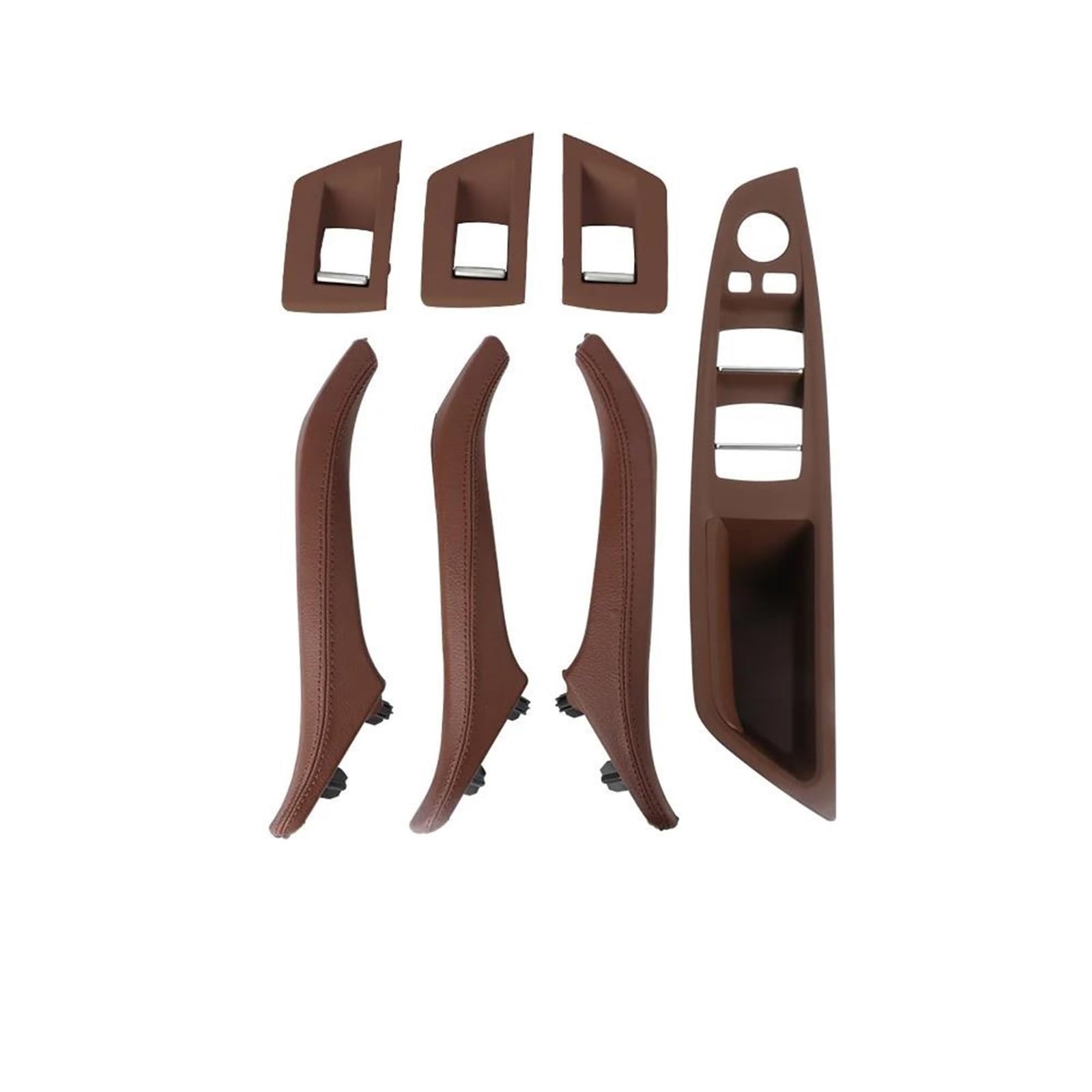 YUEYZHK RHD Car Interior Door Leather Handle Assembly Sets for BMW5 Series F10 F11 520 523 525 528 530i(RHD Red5)