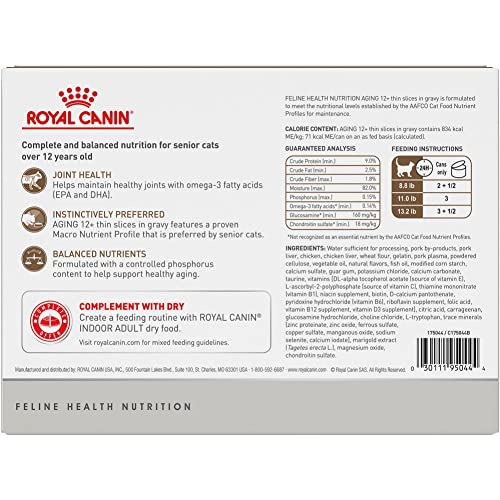 Royal Canin Aging 12+ Thin Slices in Gravy Canned Cat Food, 3 oz can (12-pack)