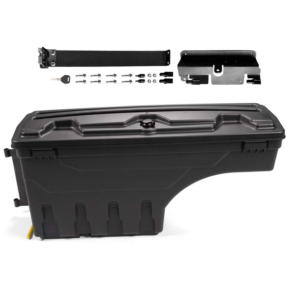 G-PLUS Lockable Storage Box Rear Left Case Toolbox Compatible with Chevy Silverado GMC Sierra1500 2500 3500 2007-2018/Fit Silverado 1500 & Sierra 2019 Legacy/Limited Only