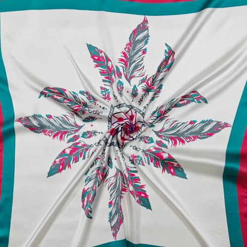 Image of Satin Silk Small Square Scarf for Women, Printed Soft and Comfy Neck Head Tie Scarf Bandana