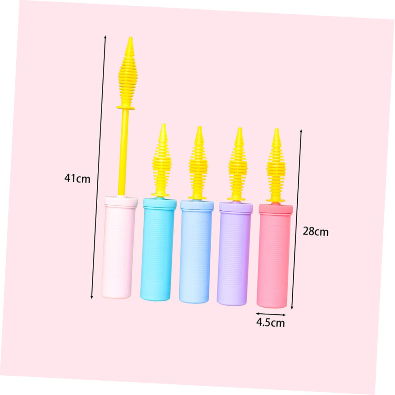 Pompa Manuale per Palloncini Portatile in Plastica, 5 Pezzi