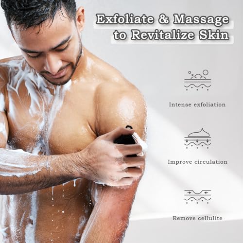 FREATECH Silicone Body Scrubber Gentle Exfoliating Bath Shower Body Cleansing Brush, More Hygienic Than Loofah, Easy to Clean and Durable, for Men Women Kids, Sensitive Skin, Black - Image 6