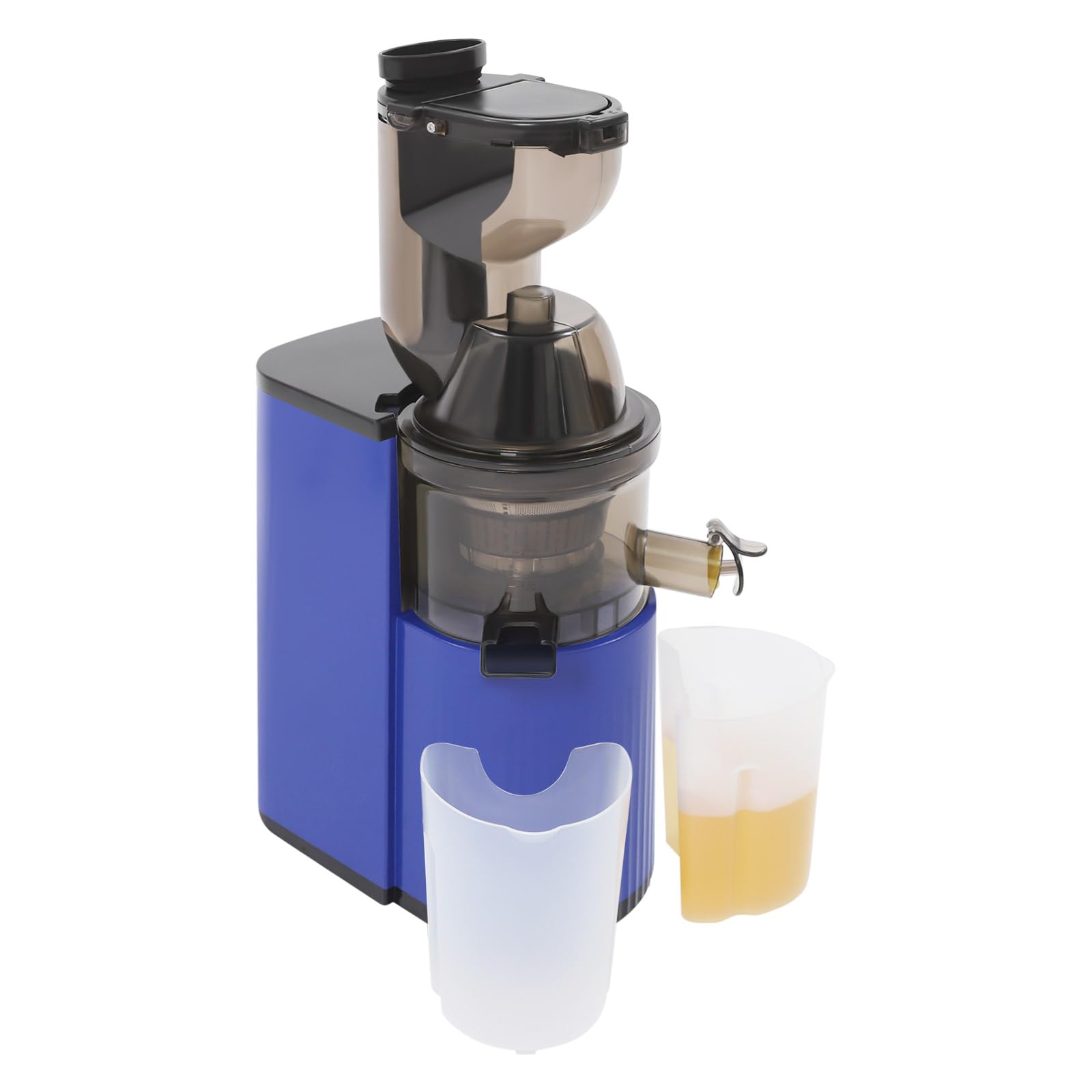 Exprimidor lento para frutas y verduras con función de retorno | Tecnología de prensado en frío, motor silencioso y fácil limpieza (azul)
