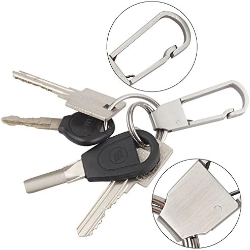 wisdompro Keychain, 2 Pack Heavy Duty Stainless Steel Key-Clips with Belt Hook
