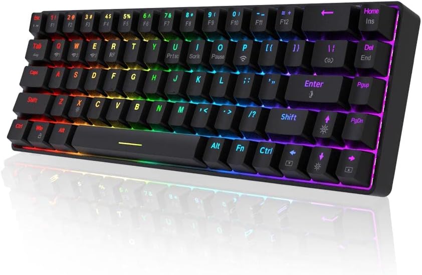 NACODEX68 Key 65% Hot swappable Mechanical Keyboard, 2.4G Wireless/Bluetooth/Wired RGB Backlit Keyboard, 1900mAh Programmable Keyboard for Win/Mac/Gaming