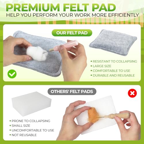 Image of MOREJMTT Needle Felting Kit, 5 PCS Animal Needle Felting Beginner Kits, Wool Felt Needle Felting Tools Foam Pad, Craft Party Supplies for Beginners Adult(Forest Animals)