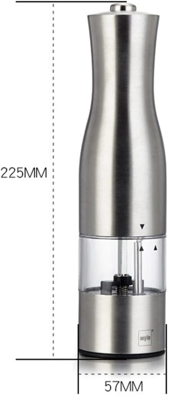 Spice Grinder Electric Salt and Pepper Grinder Stainless Steel Salt and Pepper Grinder with Light Seasoning Grinding Mills Kitchen Tool Salt and Pepper Shakers Grinding (Color : 2pcs) (1pcs)