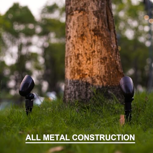 GOODSMANN Low Voltage Landscape Lighting Floodlight & Spotlight 3W LED 3600K Warm White 8PK Kit 12V AC Outdoor Tree Lights Outside Hardwired Lighting Up Light with Metal Stake Cable Connectors - Image 6