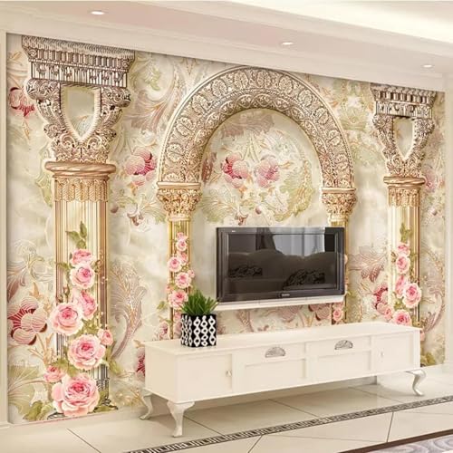 Papier peint 3D marbre pour moderniser un mur de salon TV