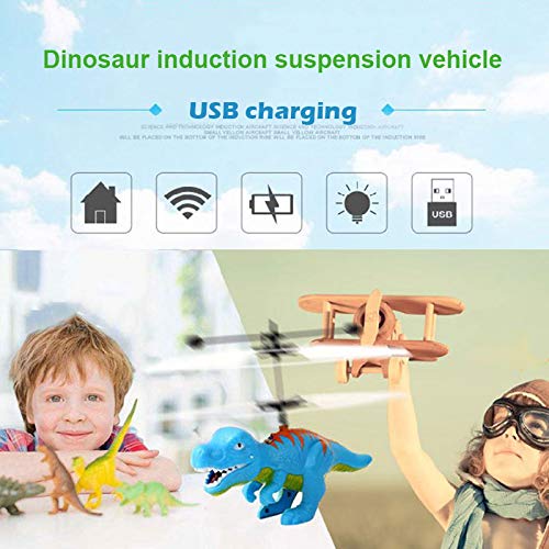 XWU Helicóptero voador Dinossauro, Mini brinquedo manual de helicóptero de dinossauro Tiranossauro Q