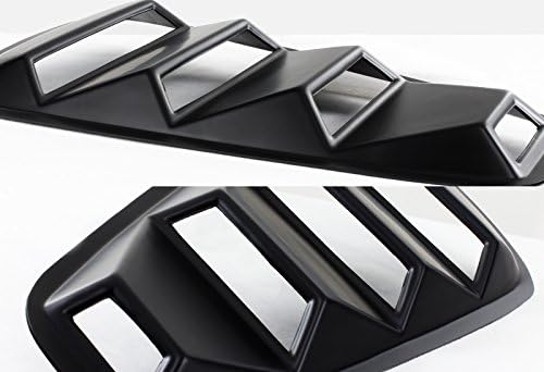 Rear Side Window Louvers Quarter ABS Sunshade Cover Vent Compatible with 2005-2014 Ford Mustang 2DR Coupe 2 Pieces (Black)