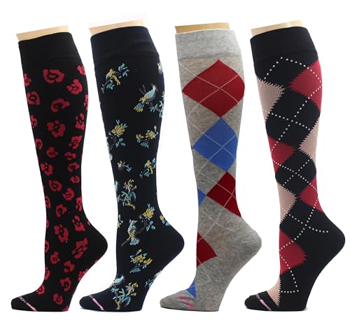 Image of 4 Pairs Pack Women's Dr. Motion Graduated Compression Knee High Socks
