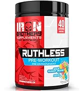 Iron Brothers Ruthless Pre Workout Powder for Women & Men | Creatine-Free Nitric Oxide Booster | ...