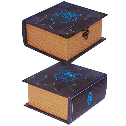Grimoire Pro Tour, Cipher| Wooden Spellbook Style Fabric Lined Portable Deck Box for MTG, Yugioh, and Other TCG | 350+ Card Capacity