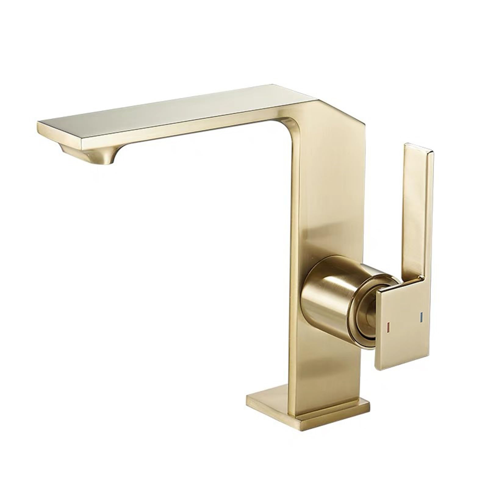 FQWNCIEG Basin Taps Mixers Waterfall Single Hot and Cold Bathroom Tap for Single Hole Water Basin,Brushed Gold