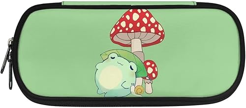 Miniatura 2 de HELLHERO Estuche para lápices de rana de hongos para adolescentes y niñas, bolsa de bolígrafos resistente soporte para lápices multifunción caja de