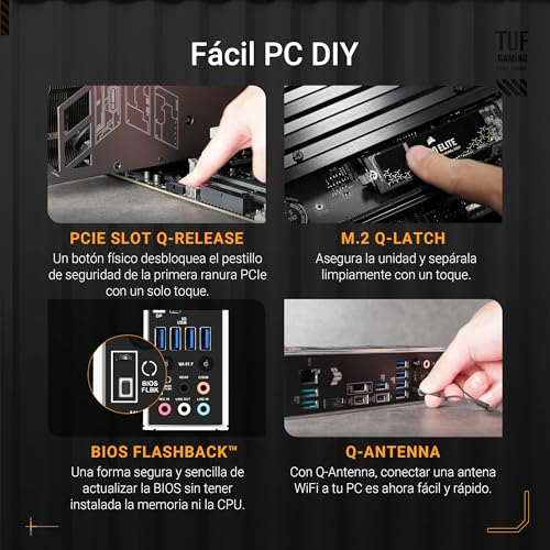 ASUS TUF GAMING X870-PLUS WIFI AMD ATX motherboard, 16+2+1(80A) power stages, DDR5, PCIe 5.0 w/ full support for next-gen GPUs, 4 x M.2 slots, WiFi 7, USB4, front USB 20Gbps w/ PD Fast Charge - 6