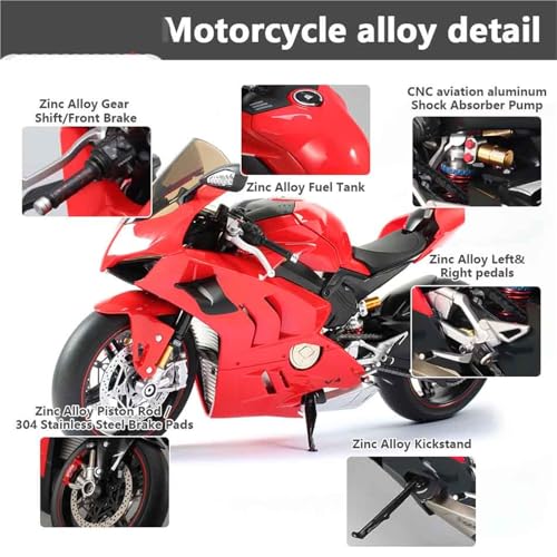 Modèle dynamique Ducati V4 1/7 en alliage injecté de haute précision