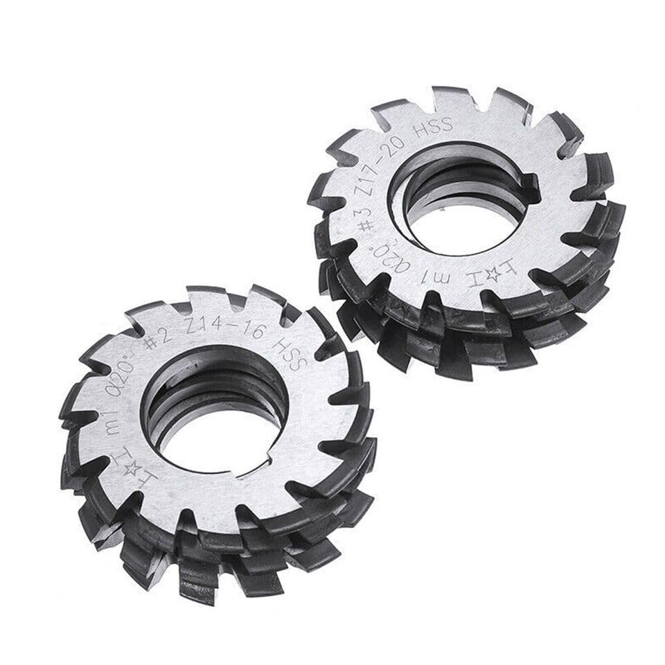 DREAWOO 8pcs HSS M1-Diameter 22mm PA20?? 20 Degree #1-8 Involute Gear Cutters Set