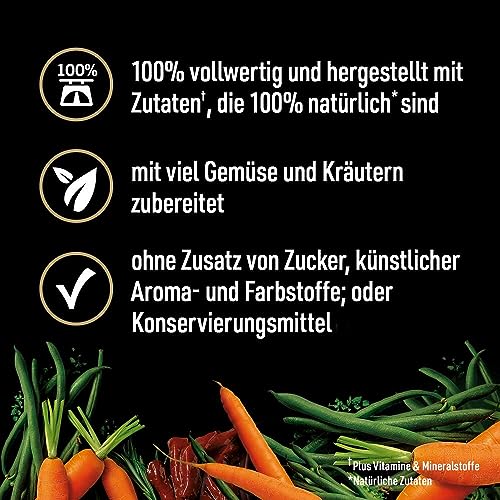Cesar Adult Hundenassfutter Natural Goodness, 6 Dosen, 6x400g – Ausgewogenes Premium Hundefutter nass, reich an Rind, mit natürlichen Zutaten hergestellt