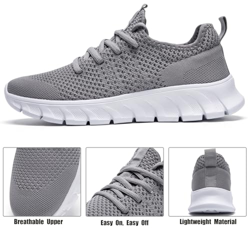 Image of Mens Running Shoes Slip On Tennis Walking Sneakers Workout Athletic Lightweight Casual Sport Shoes