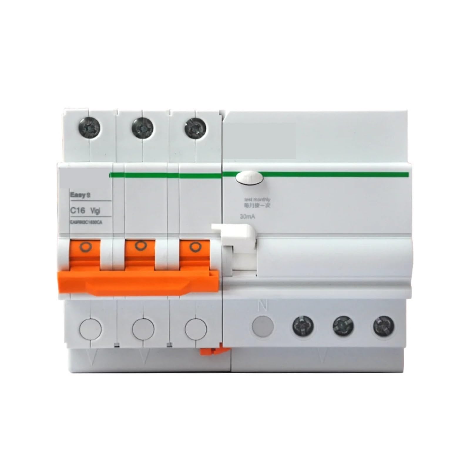 Disjoncteur fuite terre EA9R 3P C16 30mA pour protection habitation triphasé