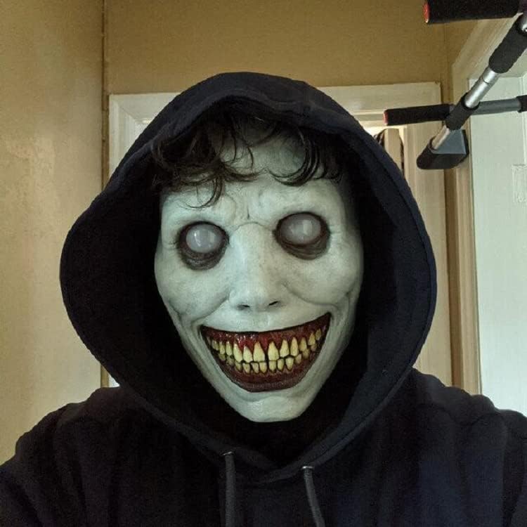 悪魔 コスプレ マスク ハロウィン仮面、被り物 変装用 お面 超怖い 超リアル仮面！ 大人用 仮面舞踏会 学園祭 文化祭 イベント お化け屋敷 芸術祭 通気性 (white)