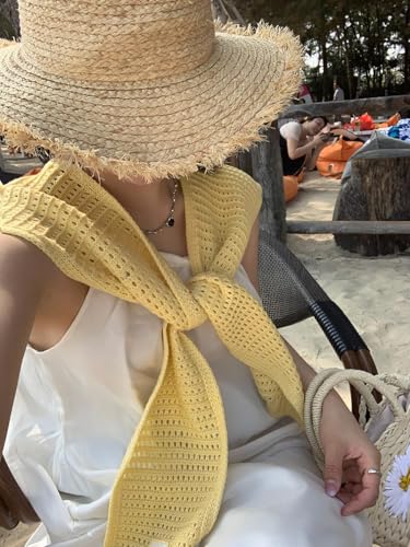 Women's Crochet Sweater Shawl Wraps Triangle Sweater Scarf Top Downtown Girl Fisherman Aesthetic Summer2