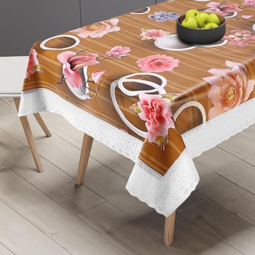 Image of Dakshya Industries PVC Waterproof Center Table Cover 40 x 60 Inch | Rectangle Coffee Table Cover | Spill Proof Oil Resistant Dustproof Heat Resistant Wipe Clean