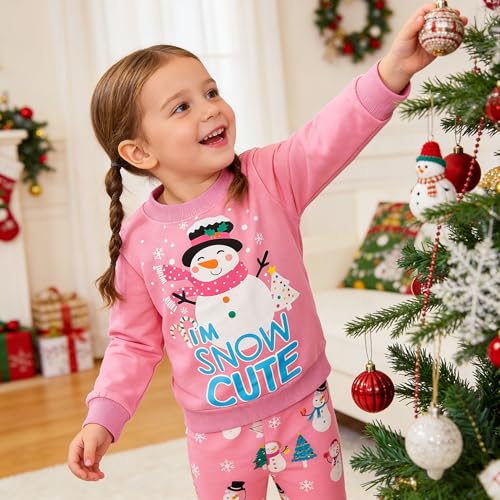 Image of Little Girls 2 Piece Outfits Ruffle Sleeve Unicorn Sweatshirts Top and Leggings Set School Outfits Kids Clothing Set