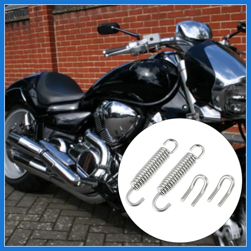 Image of 1 Set 31mm 1.22 inch Motorcycle Exhaust Pipe Spring with U Shape Hooks Stainless Steel Silver Tone Auto Accessories