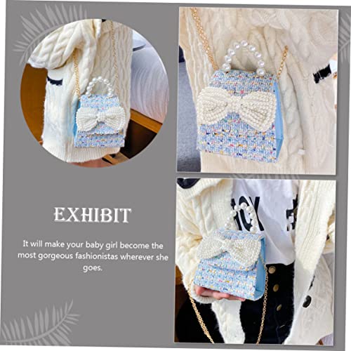 Artificial Pearl Handle Bag Bowknot Bag for Little Girl Teen Girls Gifts Purse3