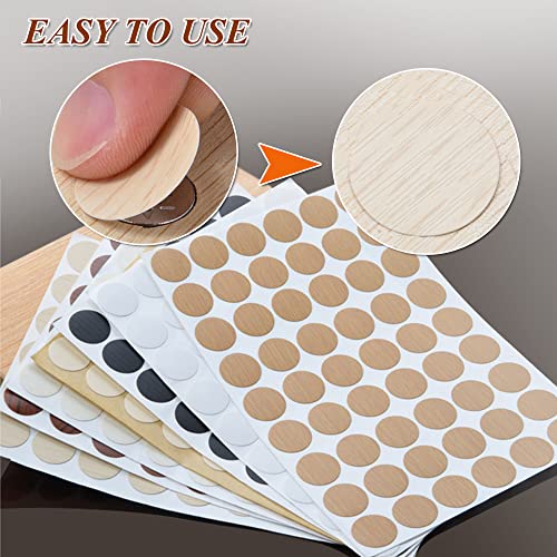 21mm Tapas Adhesivas para Agujeros de Tornillos de PVC, 378 piezas, Diseño Grano de Madera miniatura 4