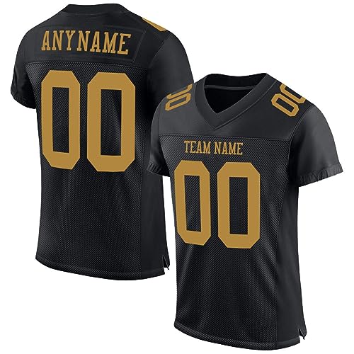 Generic Custom Black Brown Football Jersey Personalized Name Number Practice Jerseys, Football Shirt for Men Women Youth Kids
