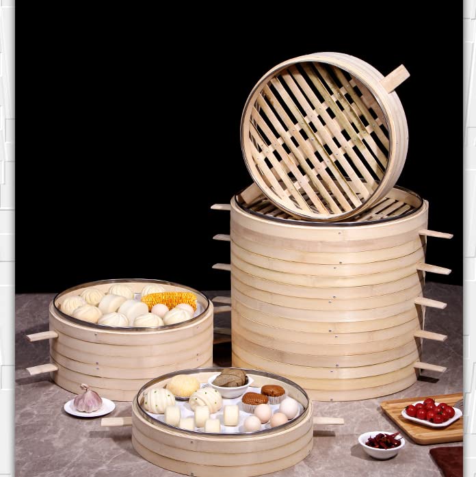 Amazon｜商業 竹セイロ 本体5個・蓋1個セット大きいサイズ 43cm 蒸篭