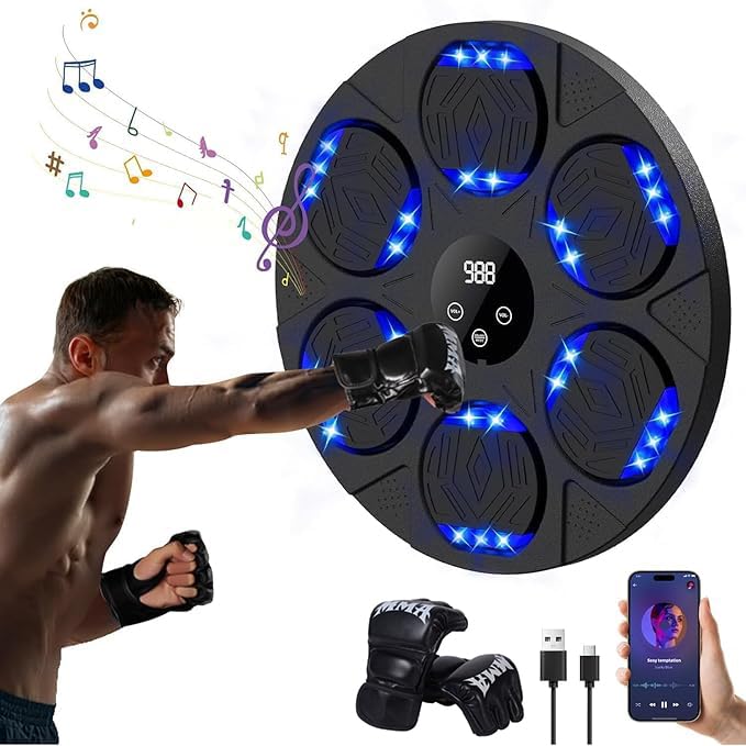 La mejor selección de Ropa de Boxeo para Niño . 48 KOESOKME Máquina de Boxeo Musical de Pared para Niños y Adultos con Luces LED, 6 Posiciones, Guantes Incluidos, Modo Ajustable - Ideal para Hogar y Gimnasio