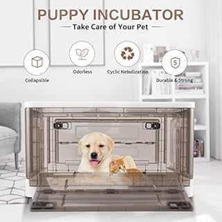 HKDQ Puppy Incubator,Nebulization Box Large PET Brooder Nursery,Kitten Incubator, Puppy Incubator with Nebulization (85L)