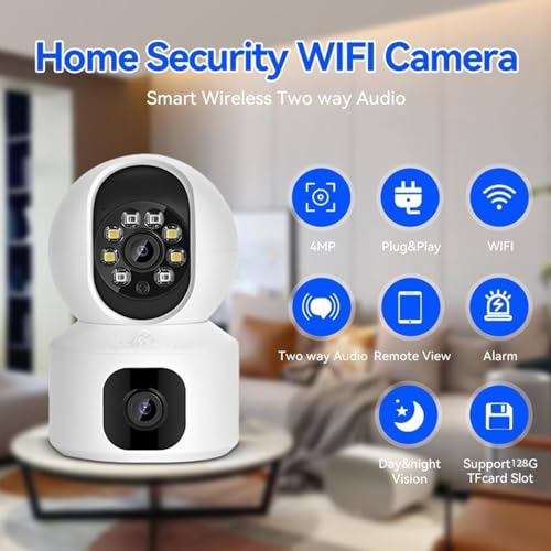 Image of 5MP Indoor WiFi Smart CCTV Camera for Home | 1080p HD | Color Night Vision | Motion Detection | Two Way Audio | Wireless Home Security Camera with Mobile App V380 Pro (UPRO)
