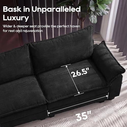 Image of URRED Oversized Modular Sectional Sofa,Solid Black:157 inch U Shaped