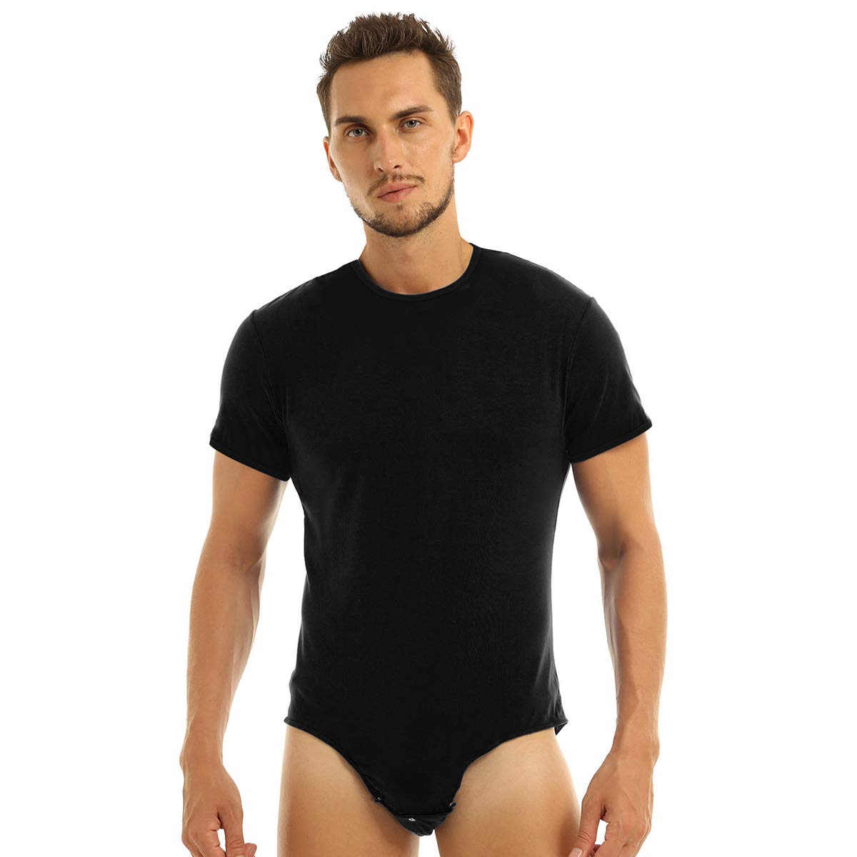 Freebily Body Męskie Sportowe Kombinezon Bawełniany Triathlon Artystyczny Trampki Leotard Kombinezon Bodysuit Piżama Krótkie Ogrodniczki Siłownia Sportowa Koszulka Fitness