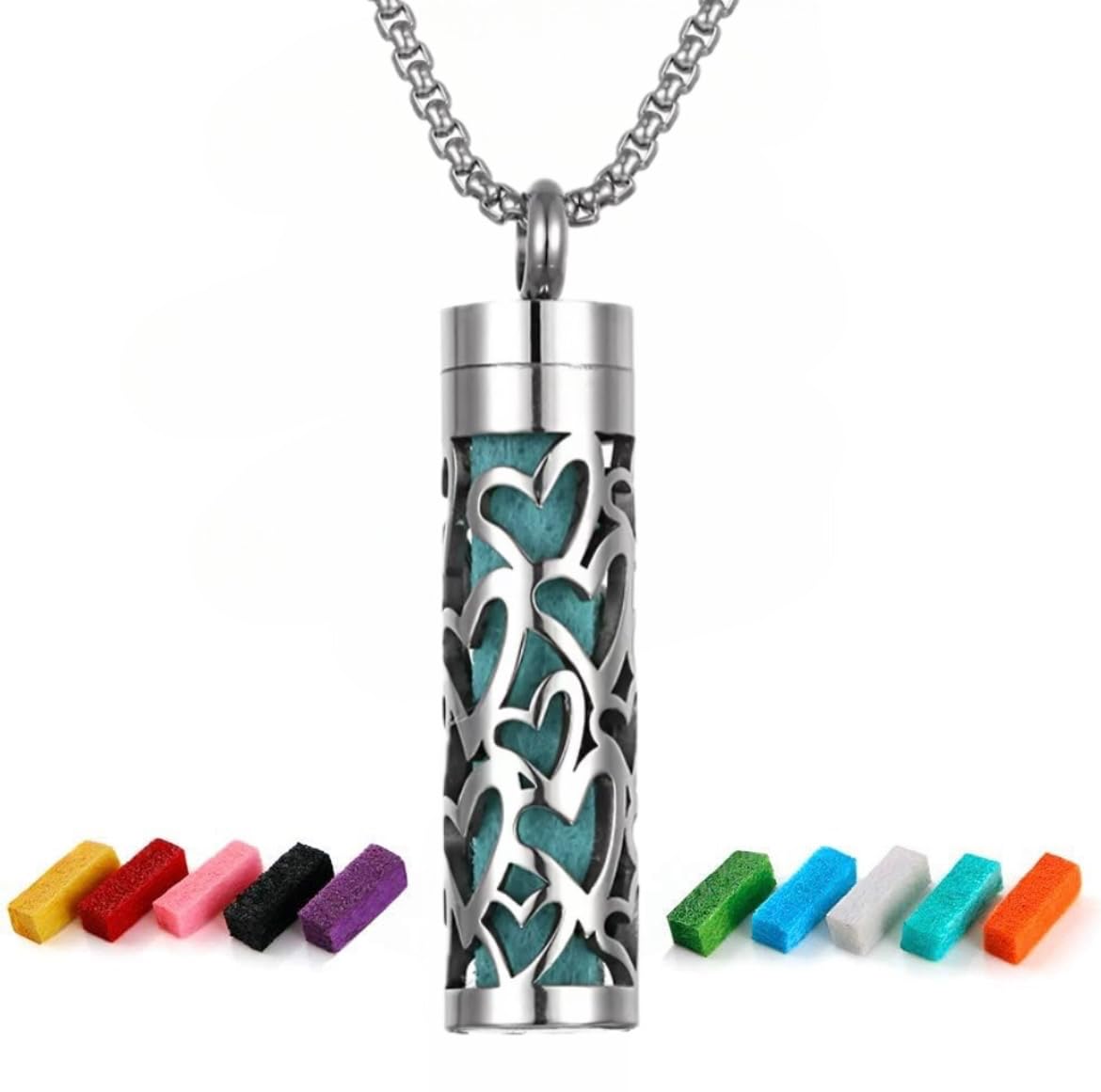 Elegant Aromatherapy Necklace for Men and Women | 316L Stainless Steel Essential Oil Diffuser Pendant with 4 Changeable Sponges, Ideal for Birthdays, Christmas, and Special Occasions