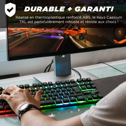 The G-Lab Keyz Caesium TKL Tastiera Gamer TKL 87 Tasti cablati USB AZERTY Francese, Retroilluminazione a LED Multicolore - Tastiera da gioco compatta senza tastierino numerico per PC/PS4/PS5- New - Tastiera gaming - Immagine 5